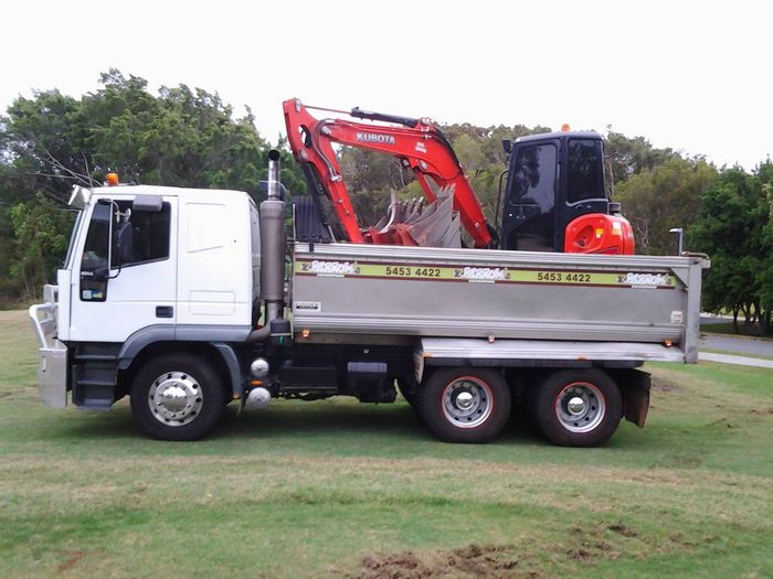 Getting Heavy Machine on Site — Sunshine Coast, QLD — Bebrok Excavations