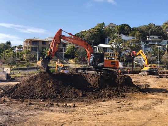 Backhoe on Site — Sunshine Coast, QLD — Bebrok Excavations
