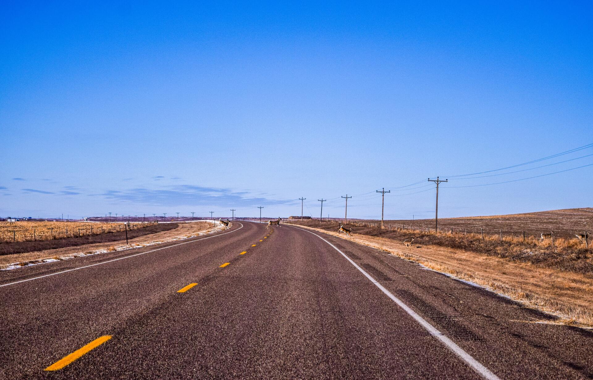 Interstate road with blue sky