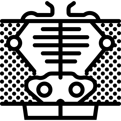 An x-ray of a person 's skeleton free icon