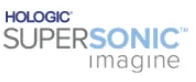 The logo for hologic supersonic imagine is blue and white.