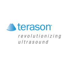 A logo for a company called terasaon revolutionizing ultrasound