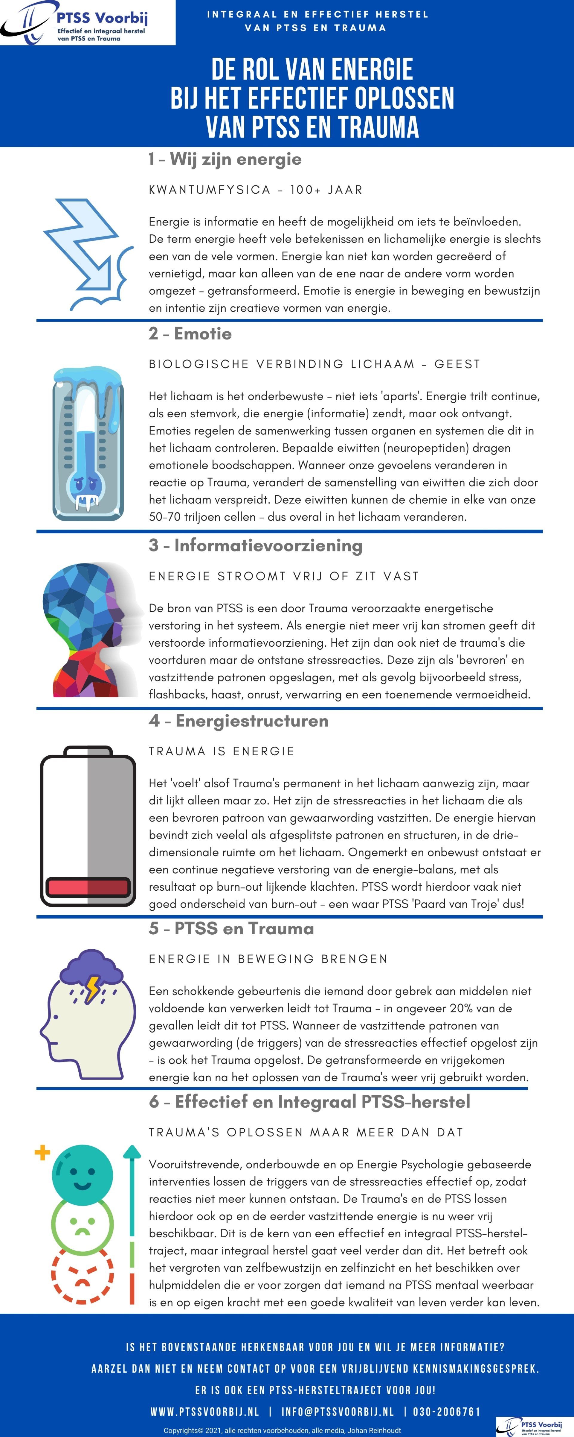 PTSS Voorbij-De rol van energie bij het effectief oplossen van PTSS en Trauma-Infographic