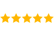 A row of five yellow stars on a white background