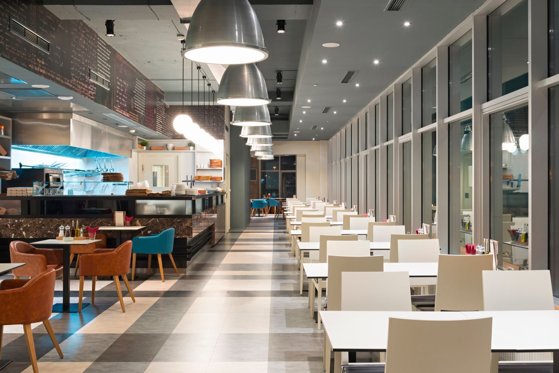 Cafe Hospitality Canteen Interior Evening