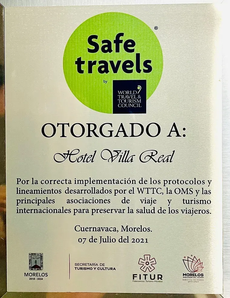 Un certificado que diga que viaja seguro en él