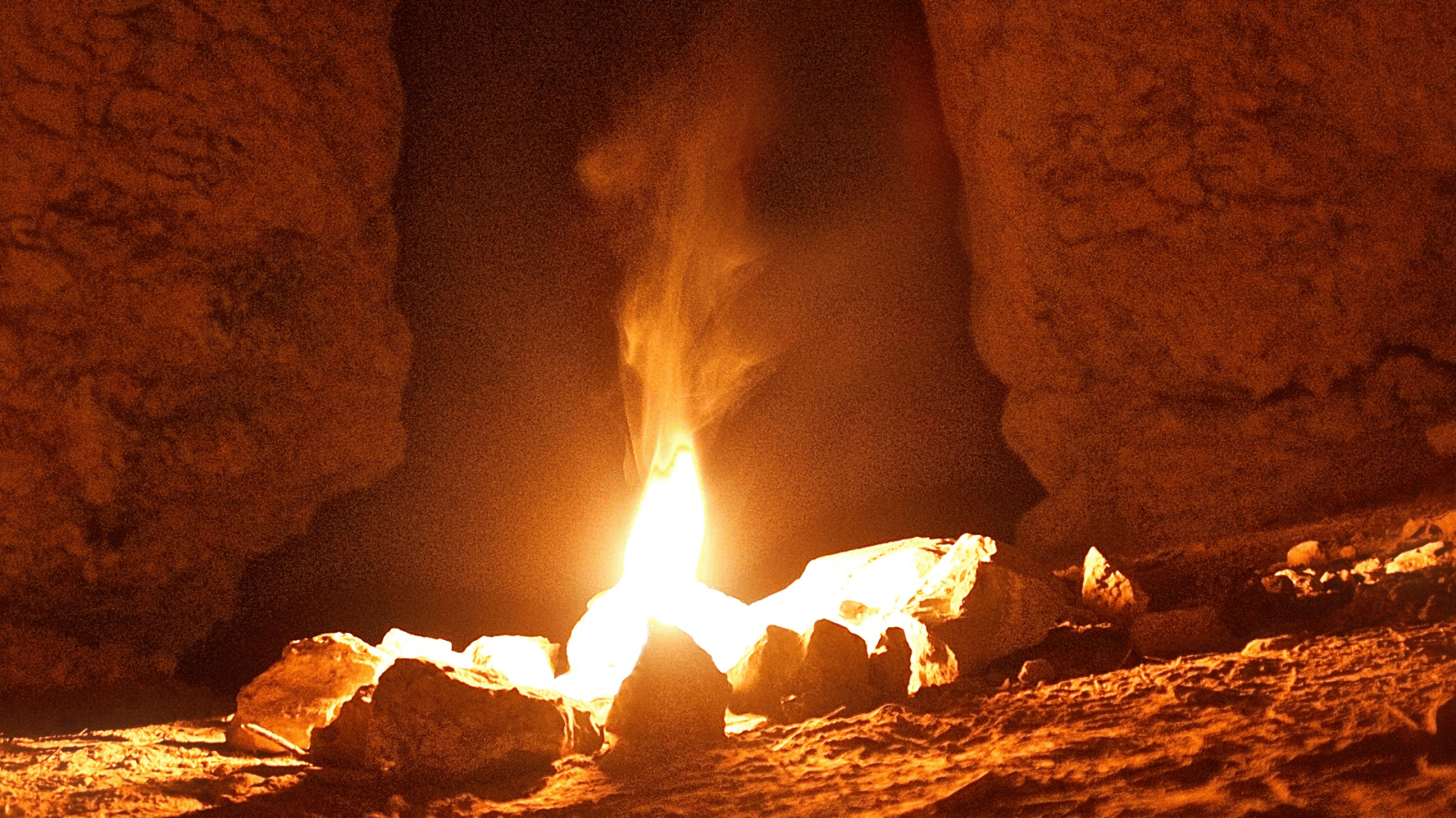 fire in a cave