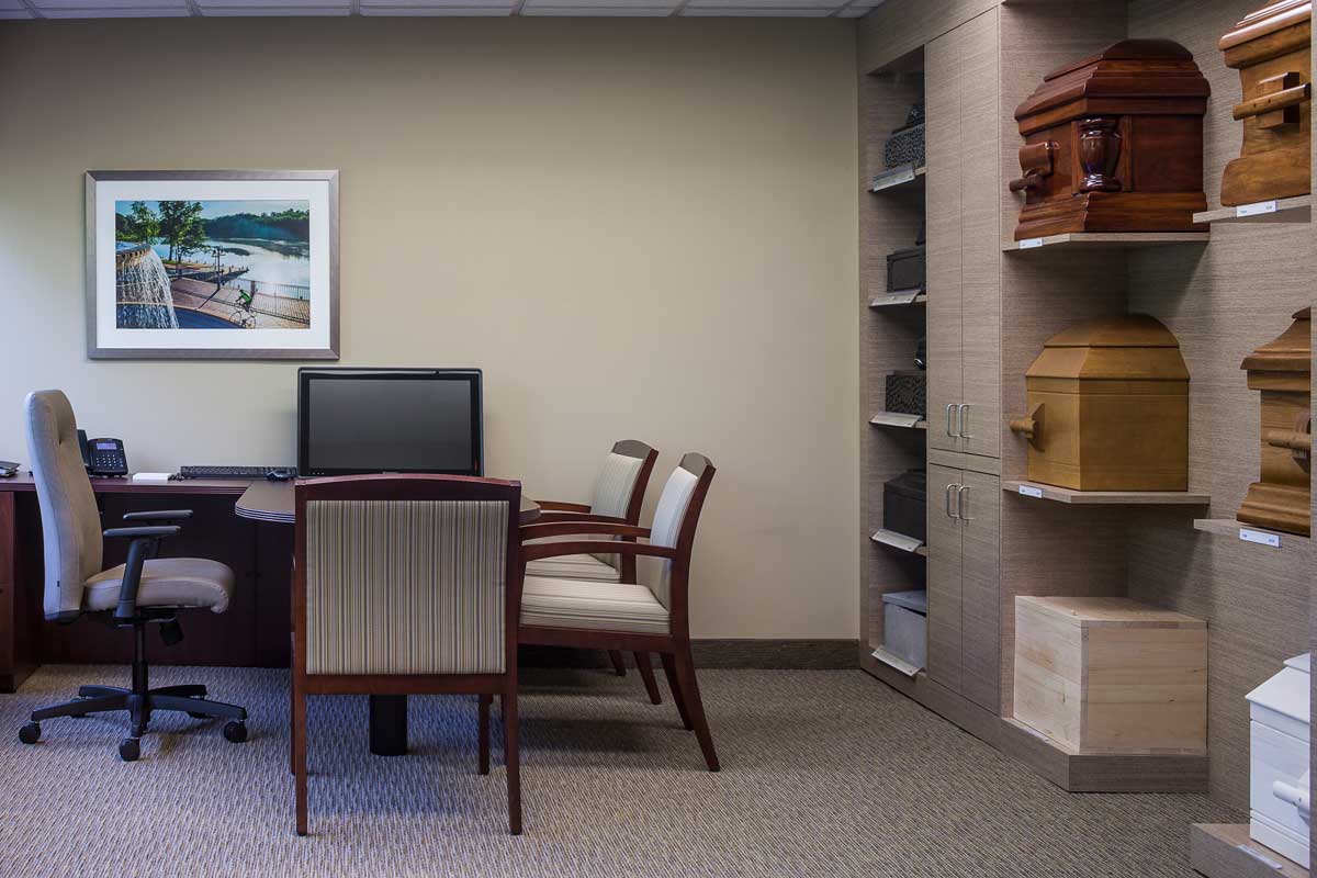 Howard-County-Columbia-arrangement-center-casket-display