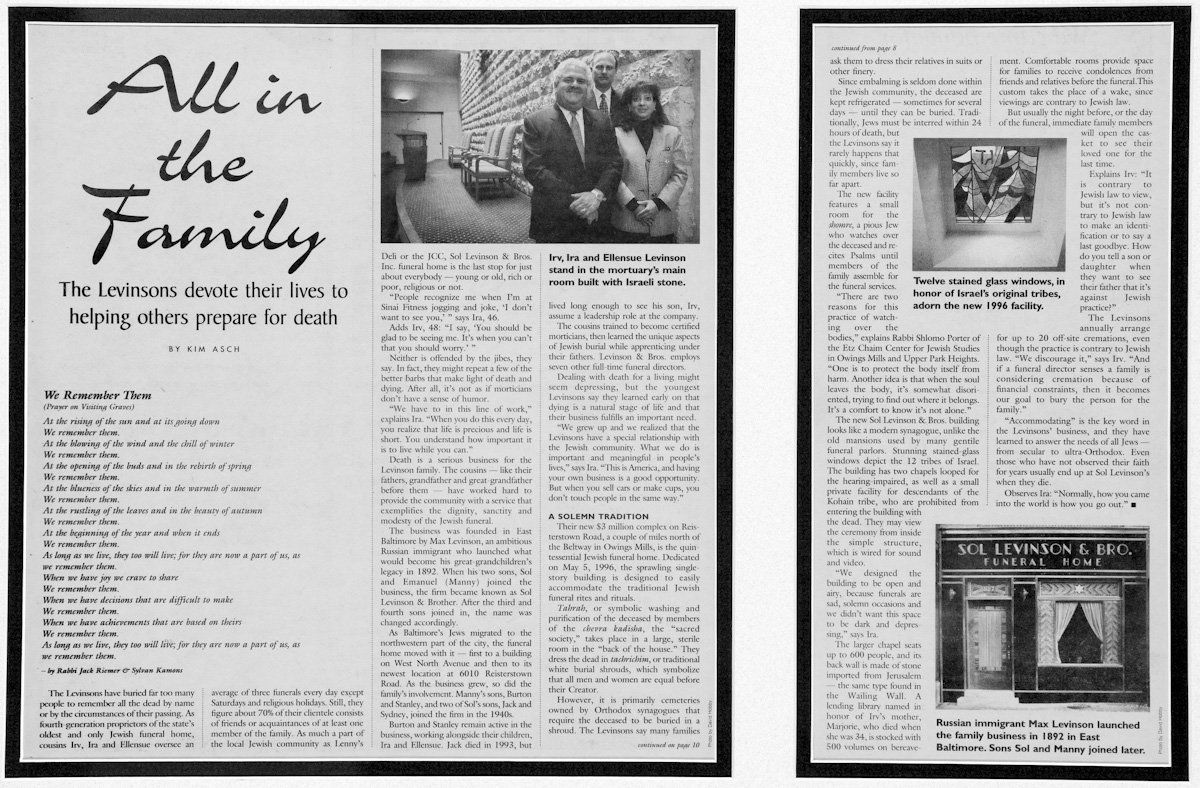 Commitment of the Levinson family to the community