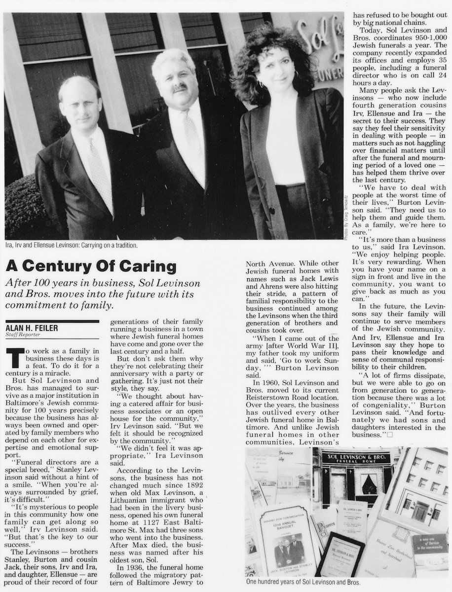 Levinson's Mark 100 Years of Service to the Community