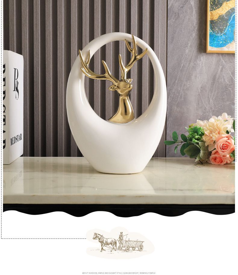 Ethereal Stag Halo Sculpture