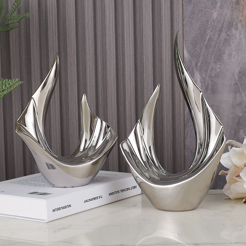 The Argent Ascent Abstract Sculpture Set
