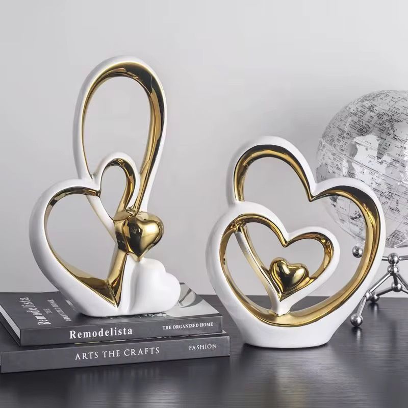 The Trinity of Love Nesting Hearts Sculpture