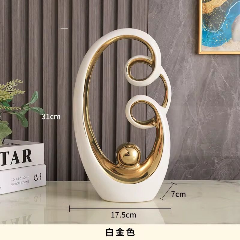Golden Embrace Modern Abstract Sculpture