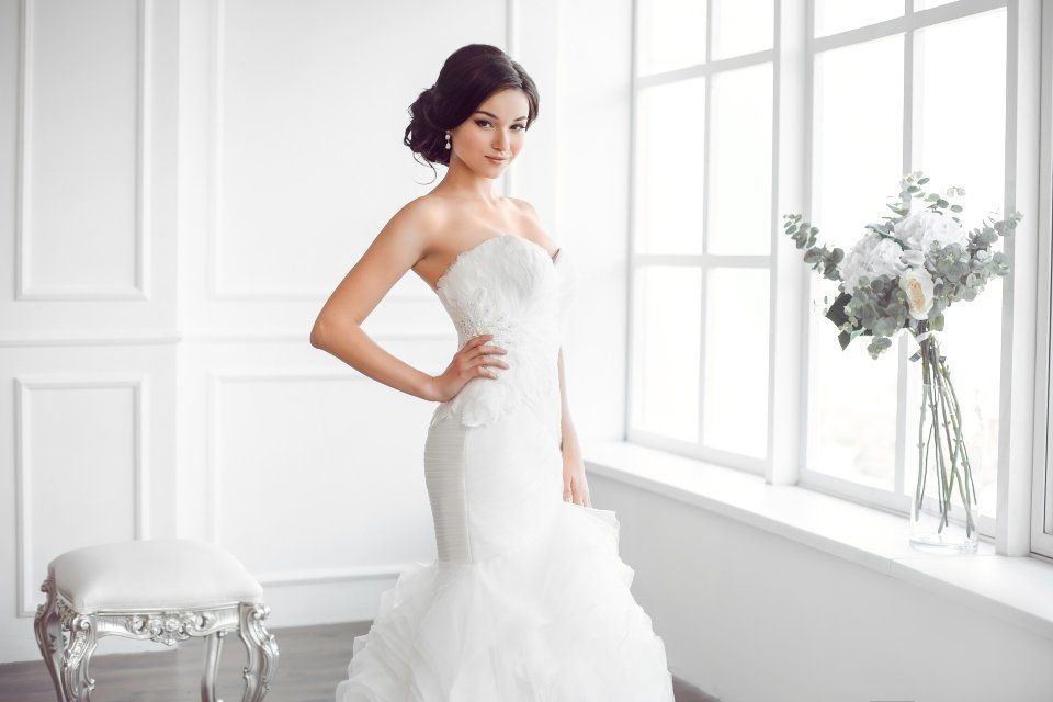 abito da sposa senza spalline