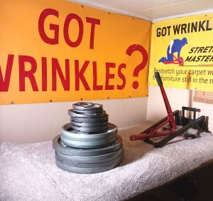 A yellow sign that says got wrinkles on it