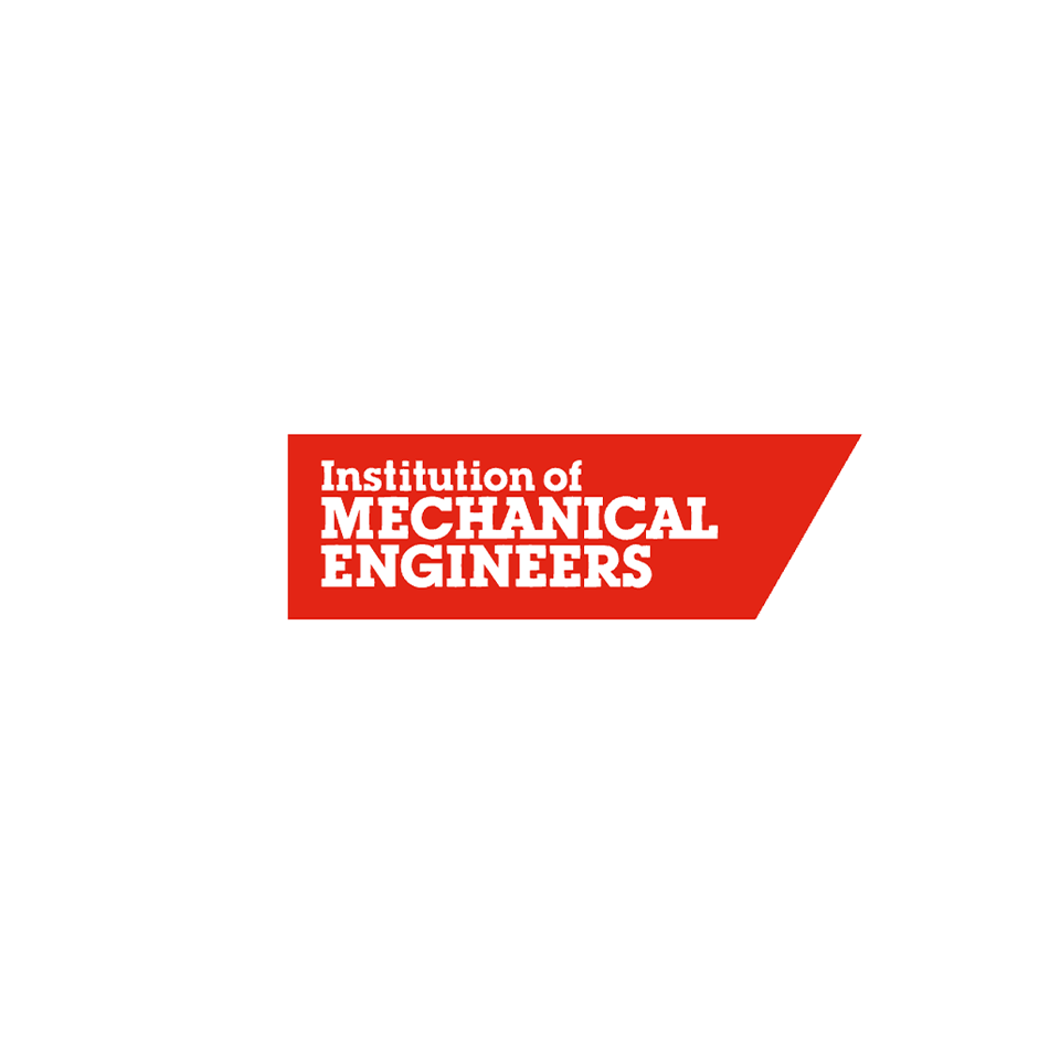 Institution of Mechanical Engineers logo: red and white text on a red angled banner.