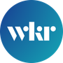 a blue circle with the word wkr on it