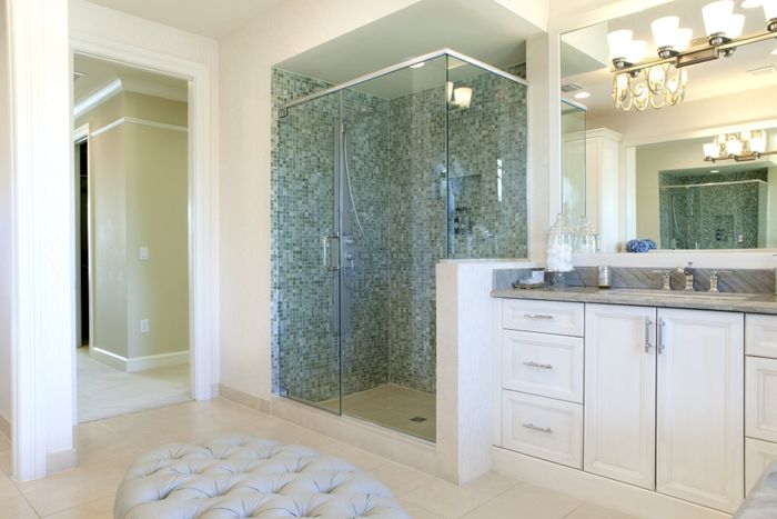 Nice, elegant and fancy white shower — Miramar Beach, FL — Premier Shower Glass & More LLC