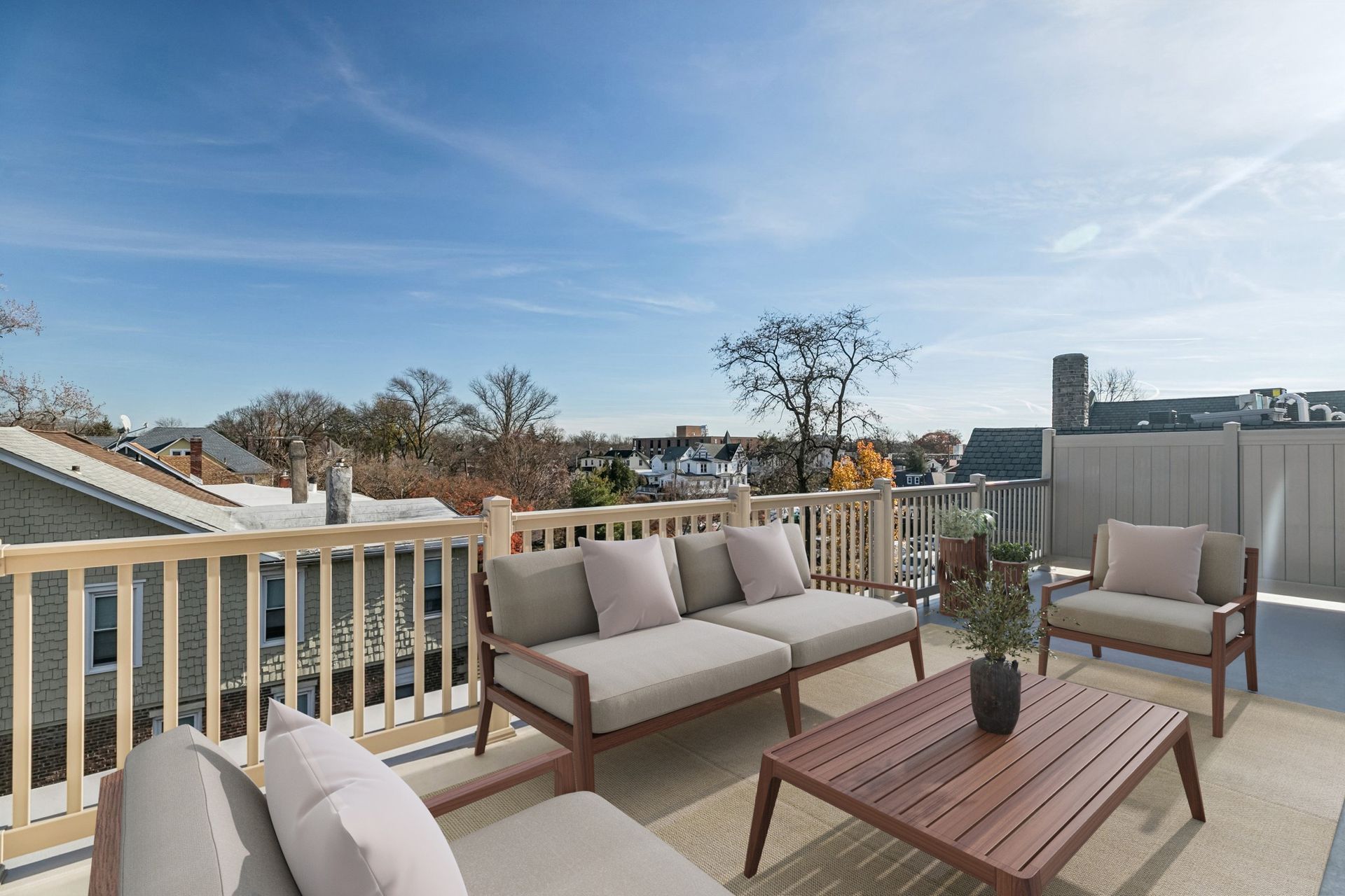 Penthouse layout 20 plus foot wide private roof deck