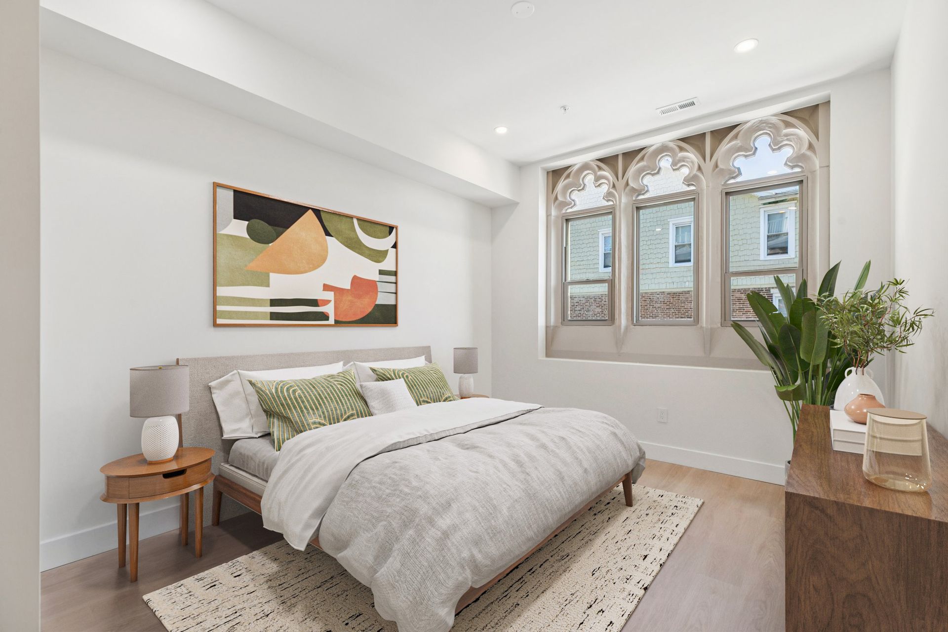 Monroe layout bedrom with archtictural windows