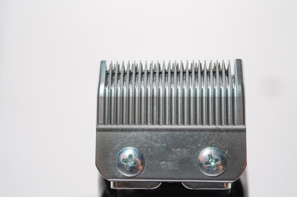A Close Up Of A Clipper Blade On A White Surface — Shaving Sharp Knives And Tools in Centenary Heights, QLD