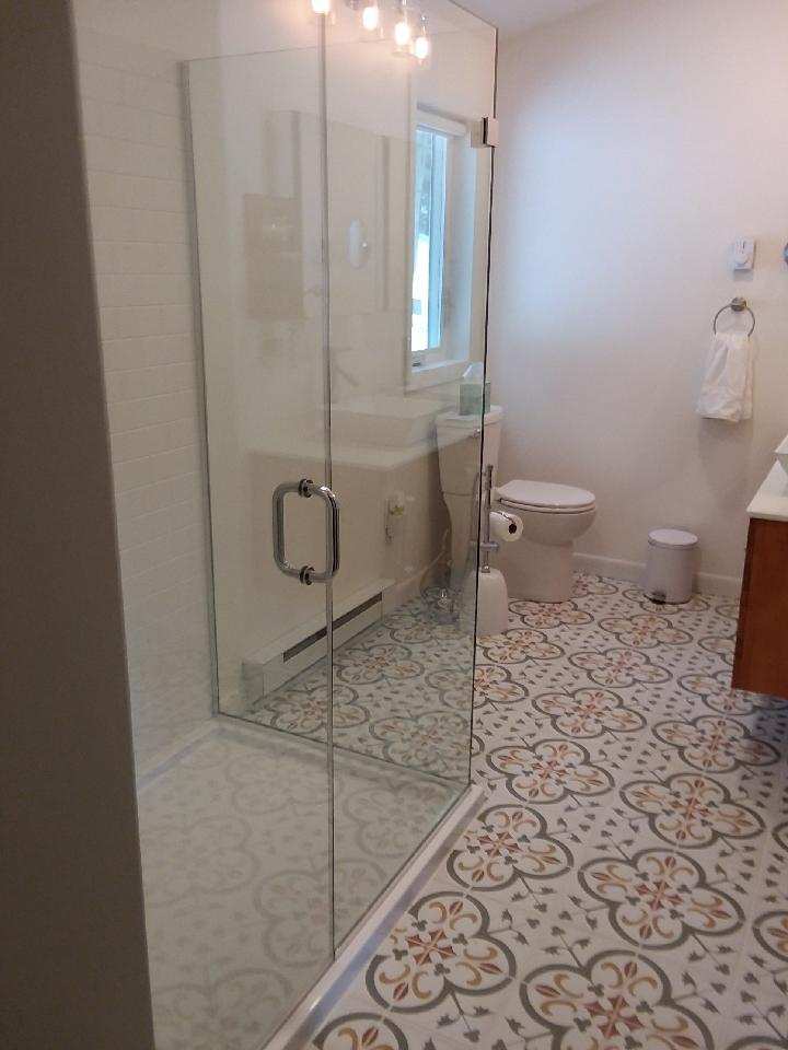 Glass Shower Room - Glass Shower Room with Toilet in the Mid-Coast Area, ME