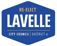 The logo for the re-elect lavelle city council district 6.