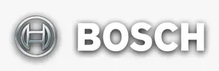 Bosch logo: a metallic, circular emblem with 