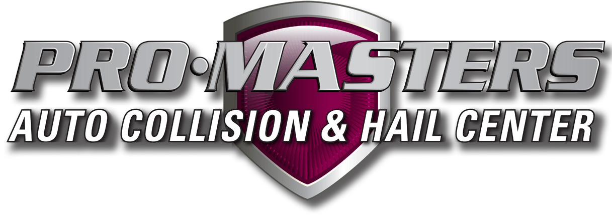 The logo for pro masters auto collision and hail center
