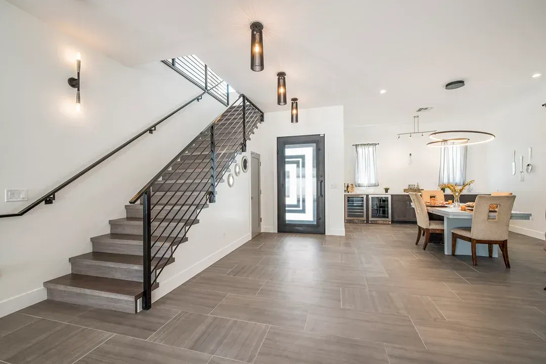 A staircase leading up to the second floor of a house.