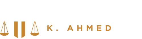 Gold scales logo with the text “K. AHMED” on a white background.