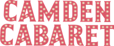 The word camden cabaret is written in red letters with lights on them.