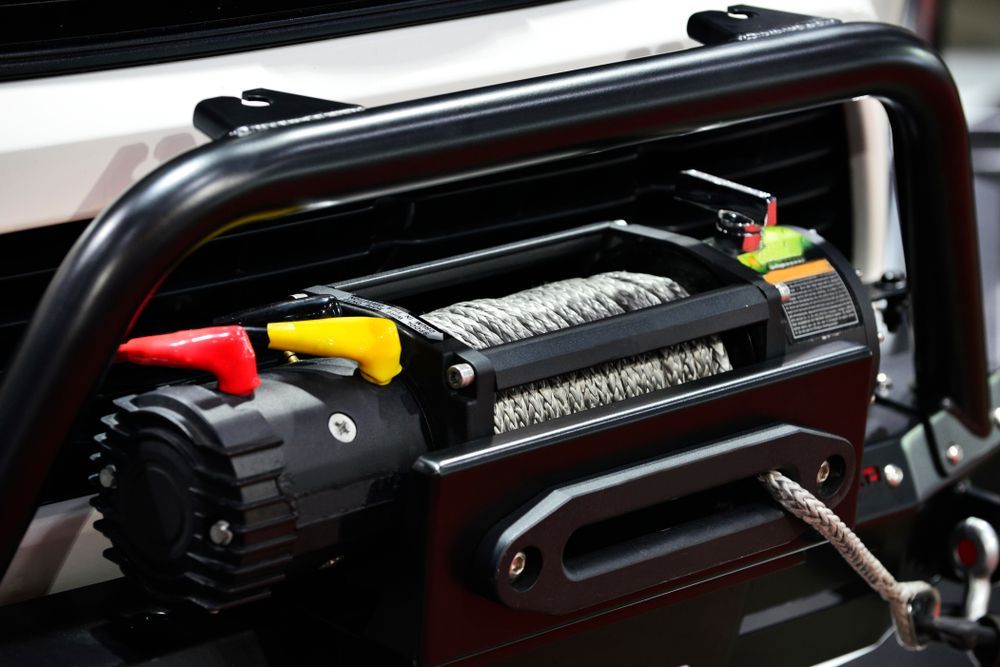 A Close Up of a Winch on the Front of a Vehicle — Outlaw Mechanical & Performance In Inverell, NSW