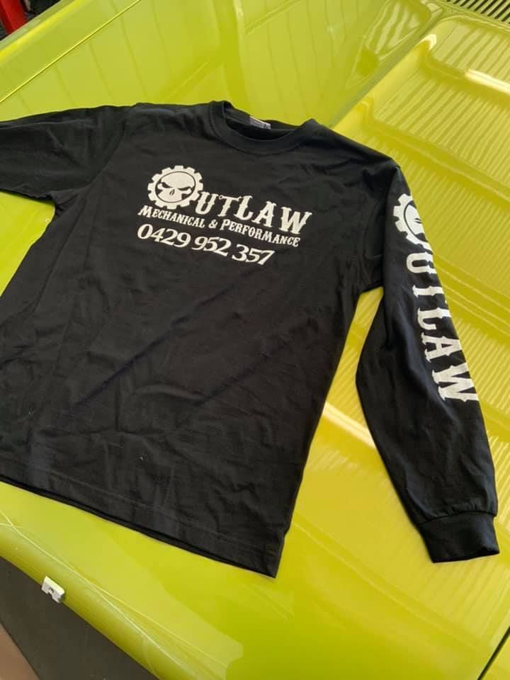 A Black Shirt That Says Outlaw on It — Outlaw Mechanical & Performance In Inverell, NSW
