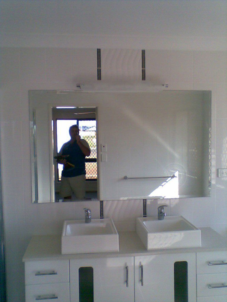 Large Mirror With Two Sinks - Capricorn Coast, QLD - Capcoast Glass