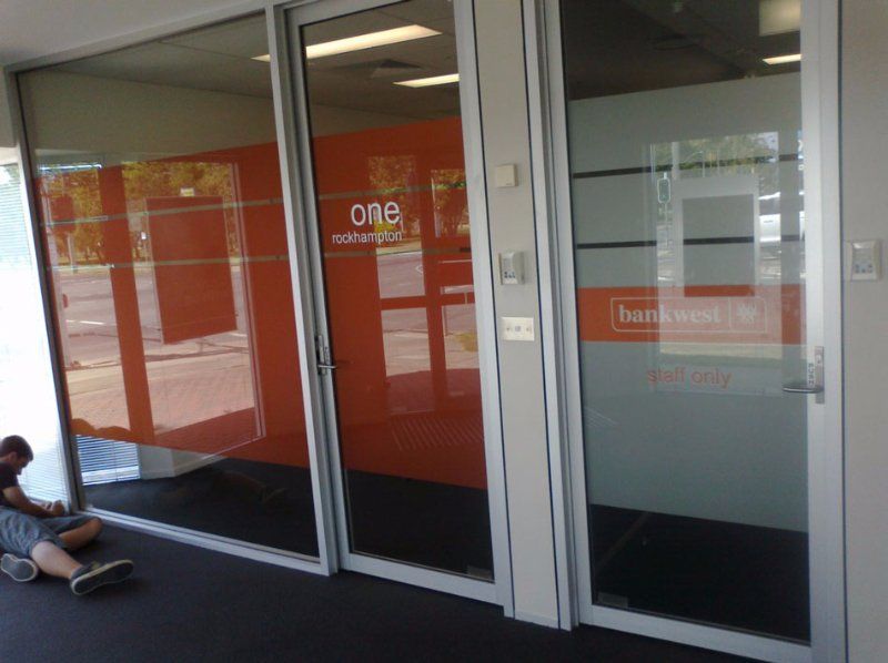 Glass Door In Front Of Bank - Capricorn Coast, QLD - Capcoast Glass