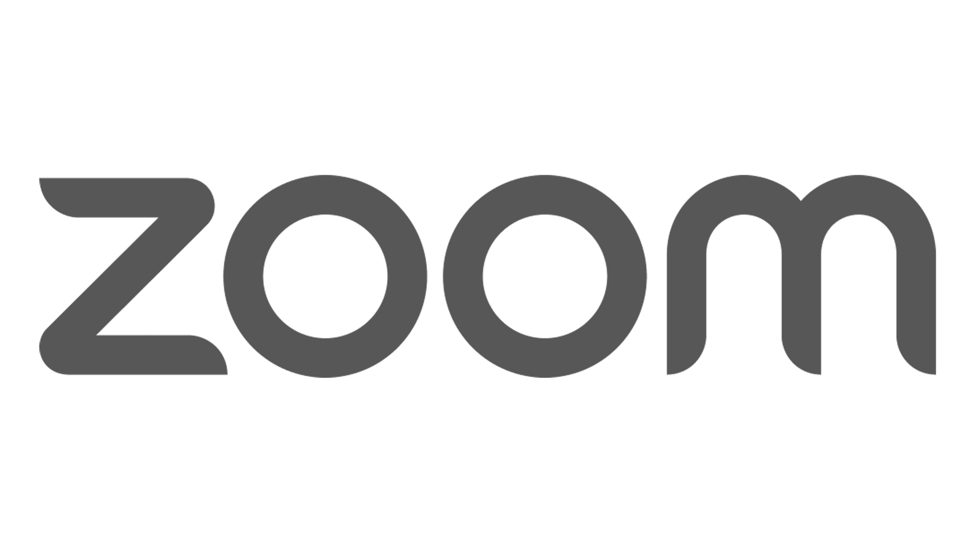 Zoom logo in dark gray lowercase letters on a white background