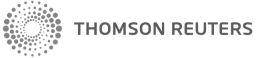 Thomson Reuters logo with circular dot icon and gray wordmark