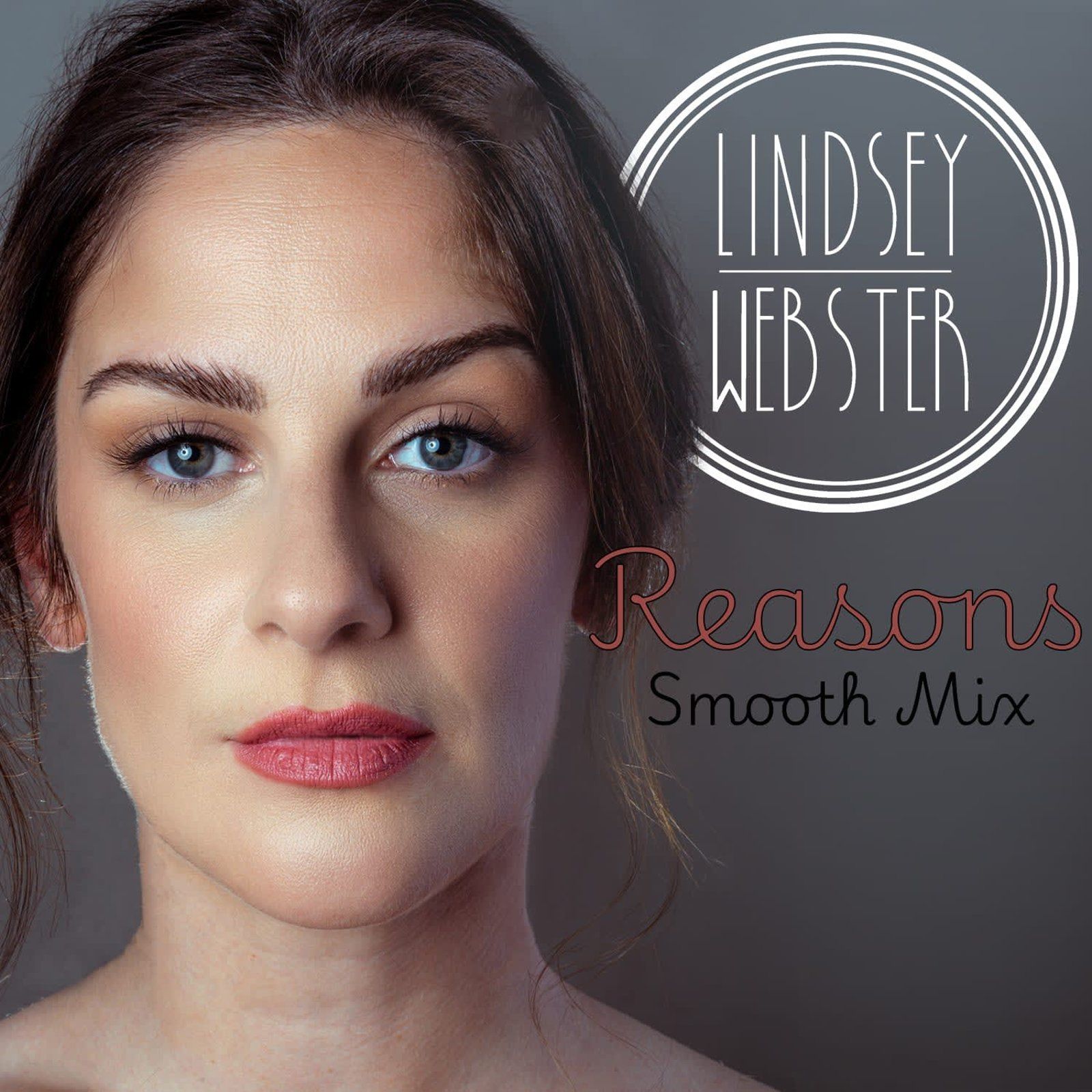 Lindsey Webster album cover: Woman with red lips, text 