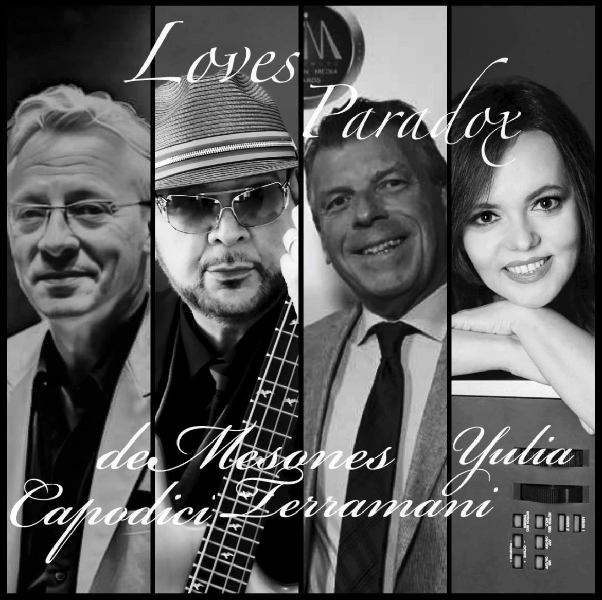 Black and white photo of musical group 