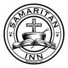 Black and white logo for the samaritan inn.