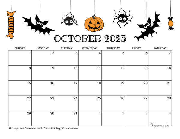 October 2023 calendar showing free slots opening up for a regular cleaning service