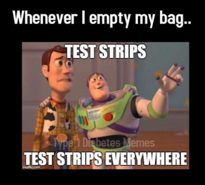 Woody and buzz lightyear from toy story talking about test strips