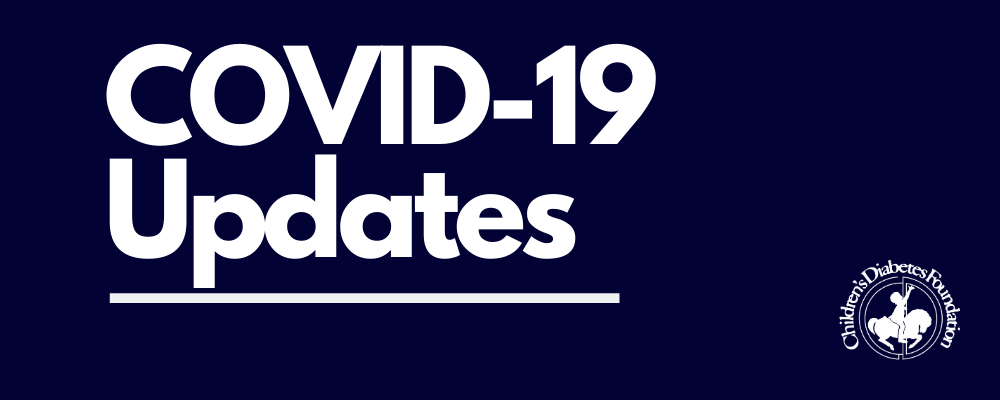 A blue background with white text that says `` covid-19 updates ''