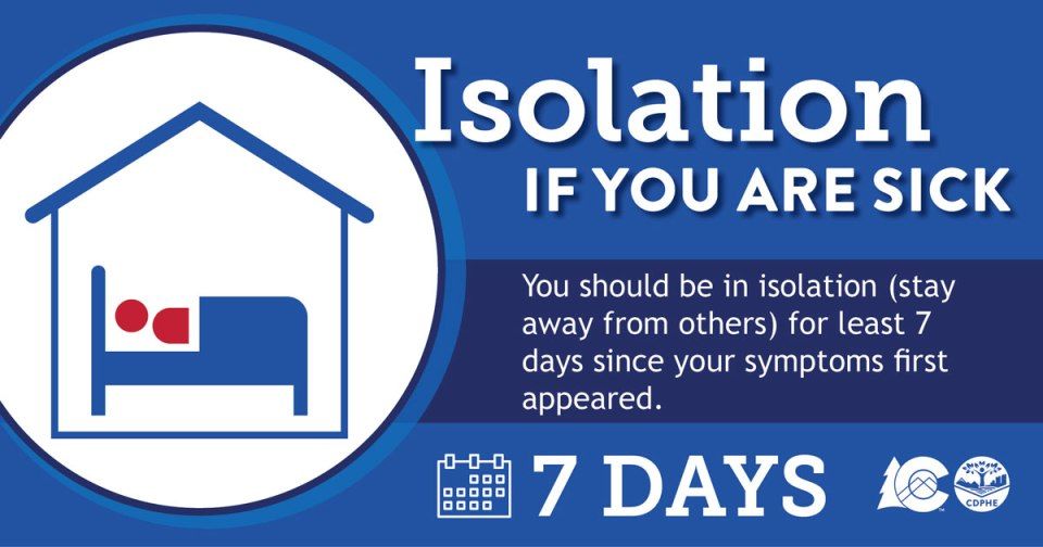 A blue sign that says isolation if you are sick