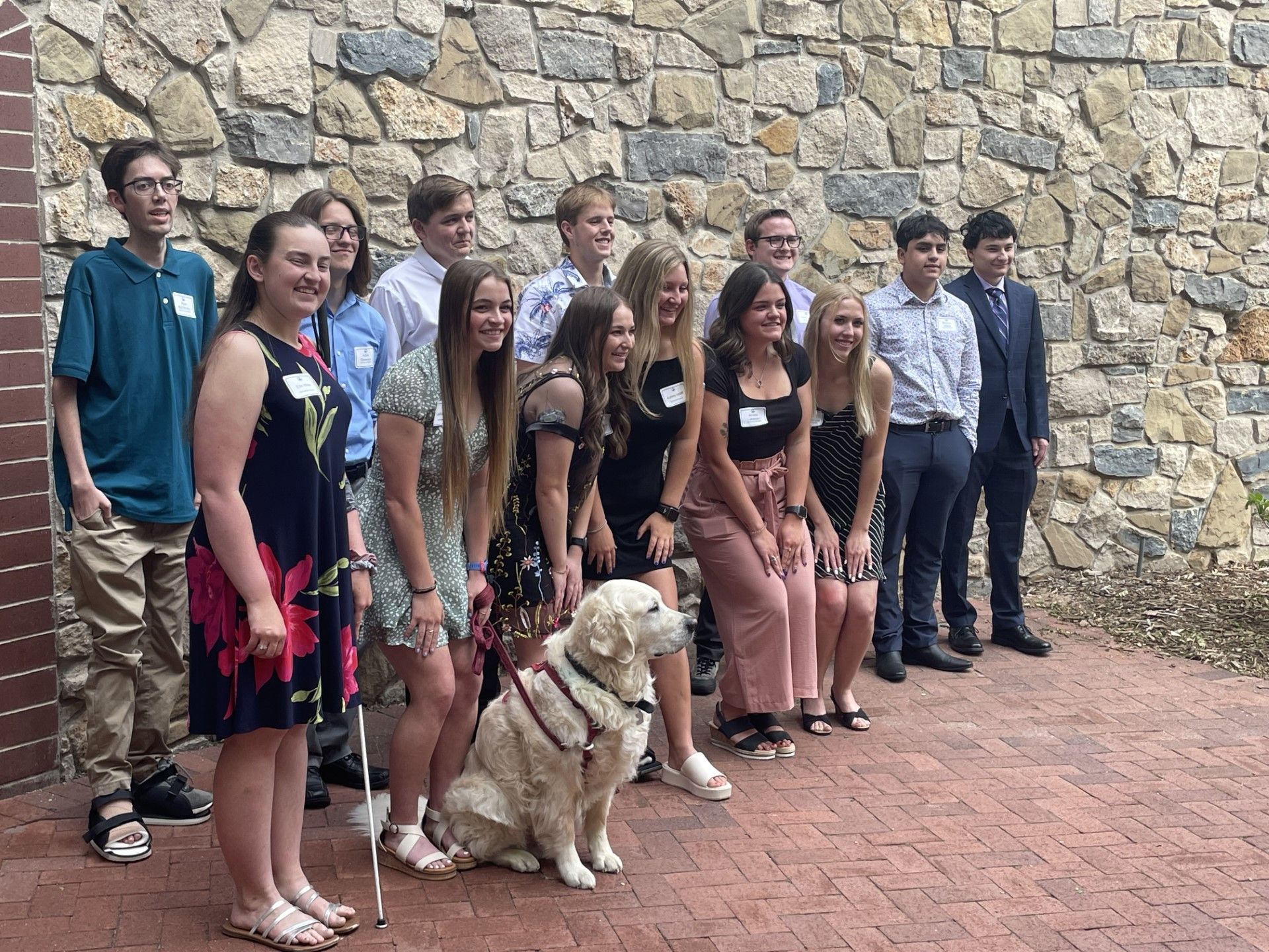 Group photo of Charlotte Tucker Scholarship recipients at reception.