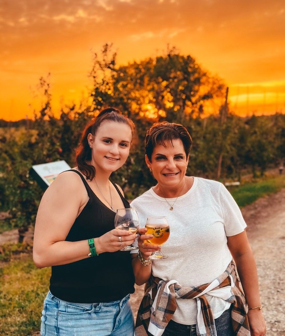Author Lori Finch and her T1D daughter Christina at a winery