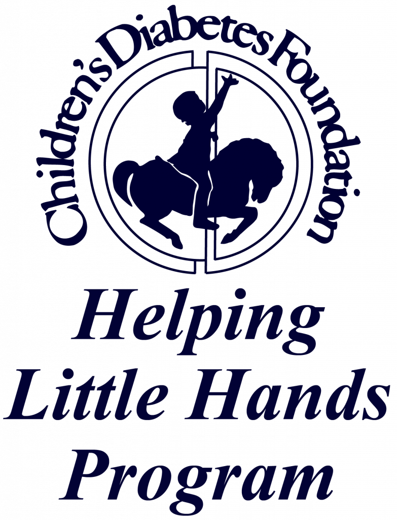 A logo for the children 's diabetes foundation helping little hands program