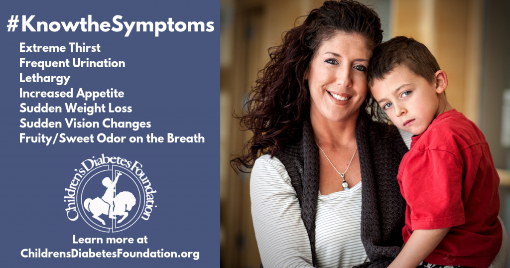 A woman is holding a child with the words